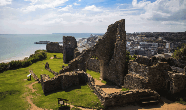 Hastings Castle in summer